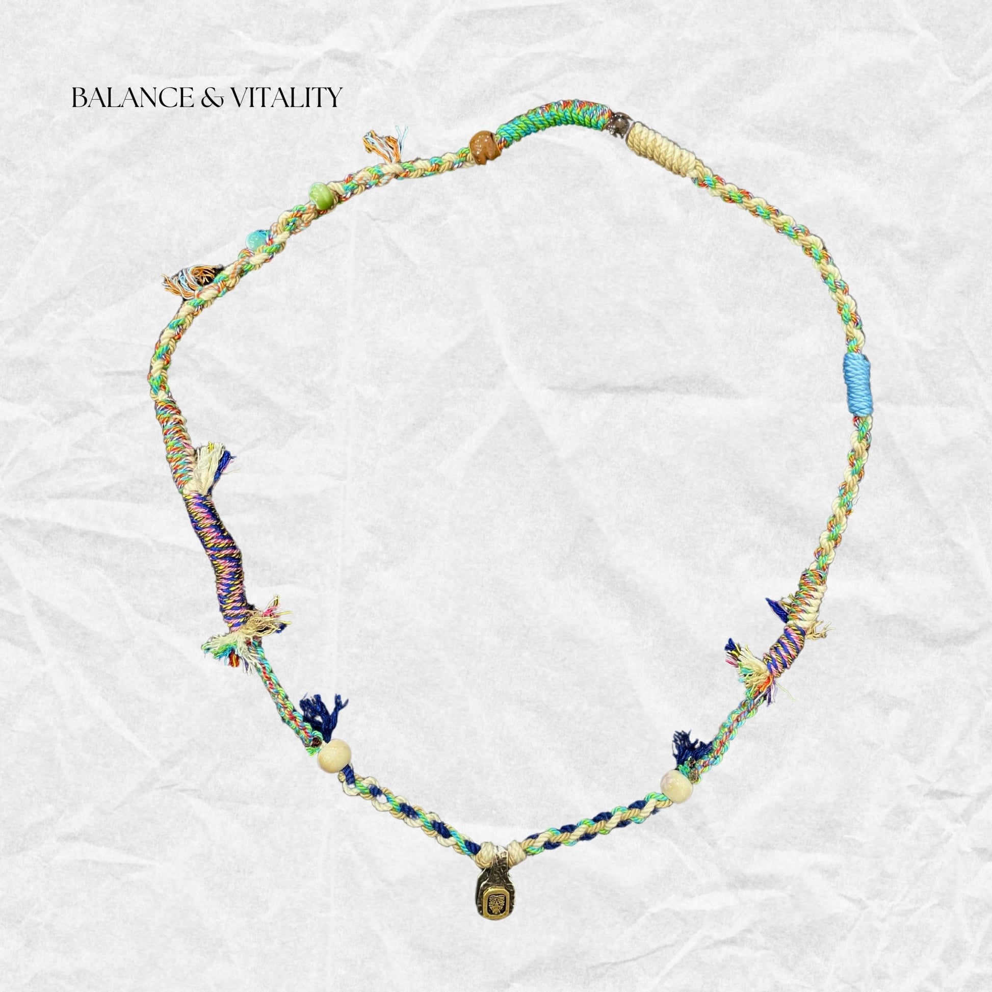 Handmade Tibetan Necklace for Good Luck | Balance & Vitality - Things for LuckynecklaceHandmade Tibetan necklace with colorful cotton thread and silver buddha praying beads for Good Luck.