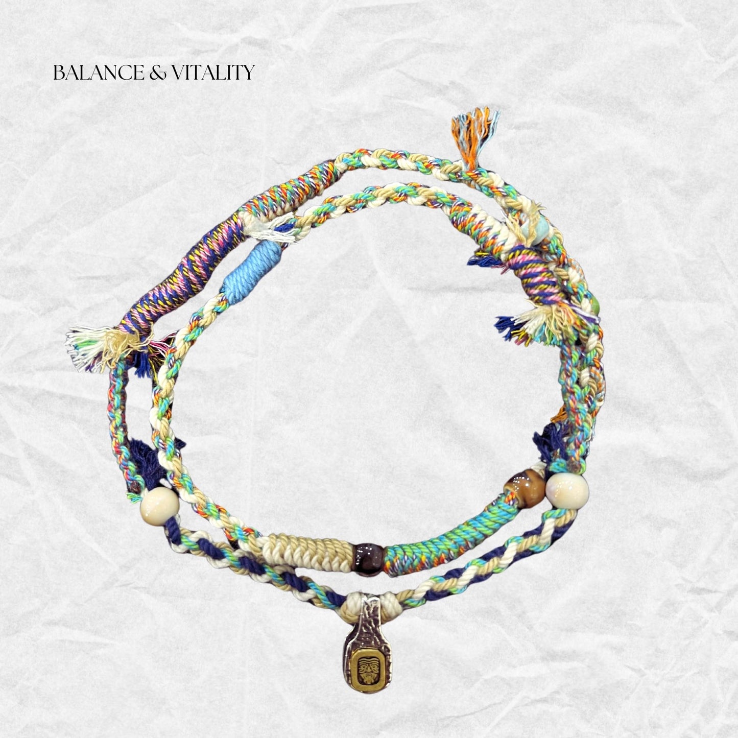 Handmade Tibetan Necklace for Good Luck | Balance & Vitality - Things for LuckynecklaceHandmade Tibetan necklace with colorful cotton thread and silver buddha praying beads for Good Luck.